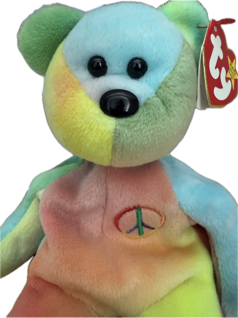 One of a kind Multicolor Tie-Dye Peace Collectable Beanie Baby